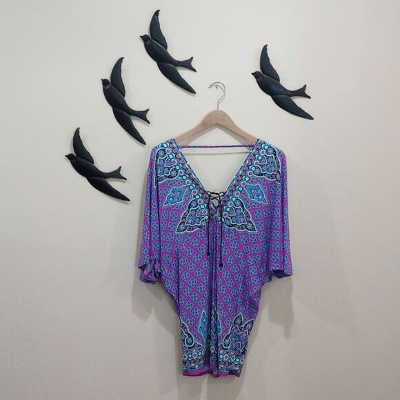 Nanette Lepore Moroccan Medallion Print Swim Cover Up Tunic - S - Picture 4 of 16